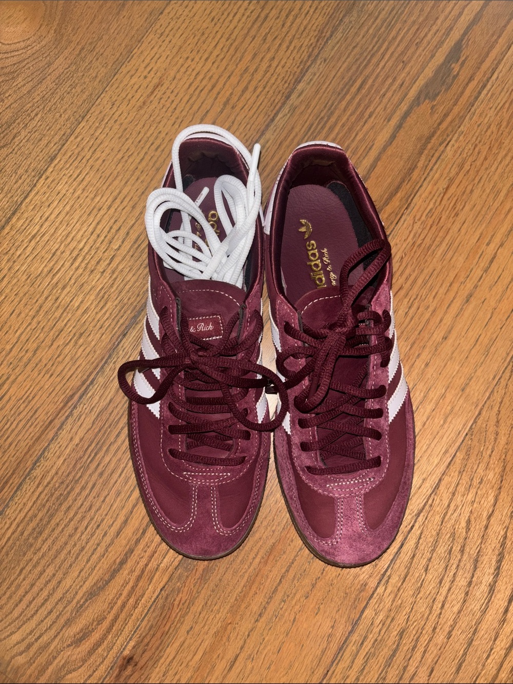 adidas Women's Gazelle Sneakers in Burgundy and White